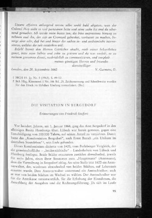 Die Visitation in Bergedorf