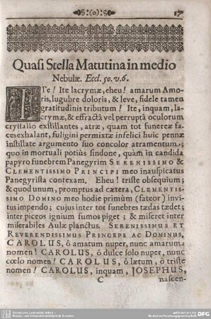 Quasi Stella Matutina in medio