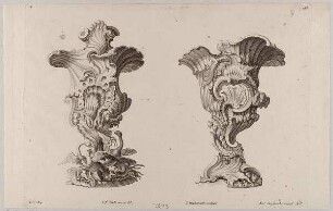 Zwei Gefäße/Ziervasen, Blatt aus der Folge "Einige und nach der neuesten Façon eingerichtete Vassi oder Geschirr"