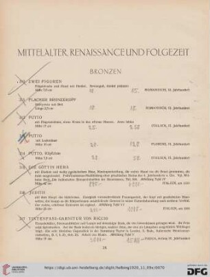 Mittelalter, Renaissance und Folgezeit (Nr. 310-657)