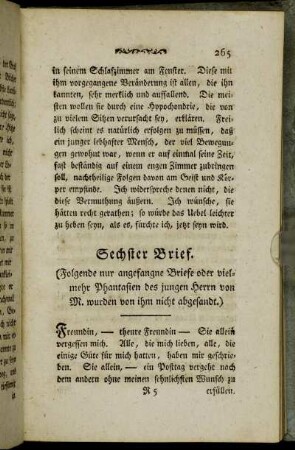Sechster Brief. - Achter Brief.