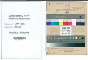 Entnazifizierung Klemens Nikolaus , geb. 26.09.1915 ()