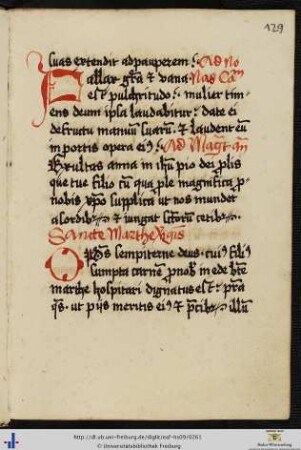 [129r| Sancte Marthe virginis.