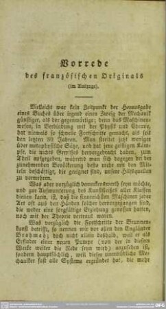 Vorrede des französischen Originals (im Auszuge)