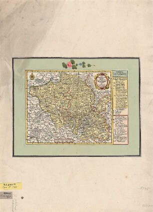 Karte vom Kreis Bautzen, ca. 1:375 000, Kupferstich, um 1750 : Der Budissinische Kreis in dem Marggrafthum Ober-Lausiz. - [Ca. 1:375 000]. - Leipzig : J. G. Schreibers seel. Wittwe , [um 1750]. - 1 Kt. : Kupferst. ; 21 x 18 cm, Bildgr. 25 x 18 cm