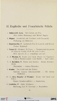 H. Englische und Französische Schule (Nr. 1-313)