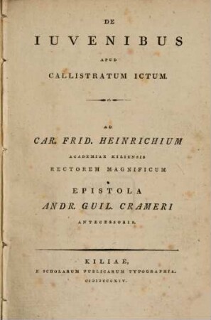 De iuvenibus apud Callistratum Ictum