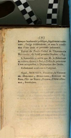 Emprunt : Extrait du procès-verbal de l'Ass. Nat. du 9 Août 1789