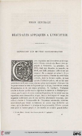 19: Exposition des œuvres contemporaines : Union Centrale des Beaux-Arts Appliqués à l'Industrie