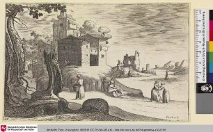 [Landschaft mit Bucht und einigen Personen]