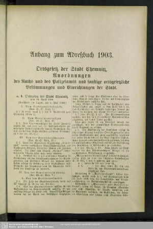 Anhang zum Adreßbuch 1903