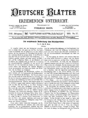 Die erziehende Bedeutung des Schulgartens : (Schluss)