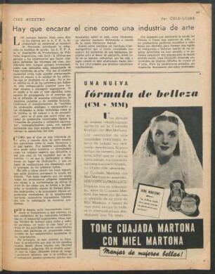Cine nuestro : Hay que encarar el cine como una industria de arte