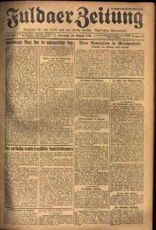 Ausgabe vom Dienstag, den 24. August 1926.