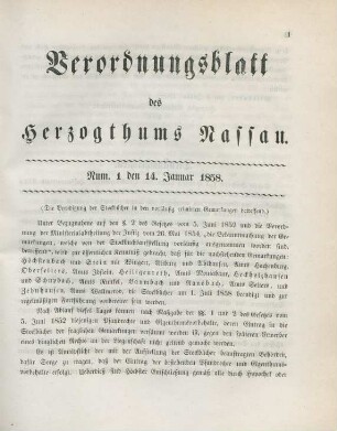 14. Januar-20. December 1858 = Num. 1-27