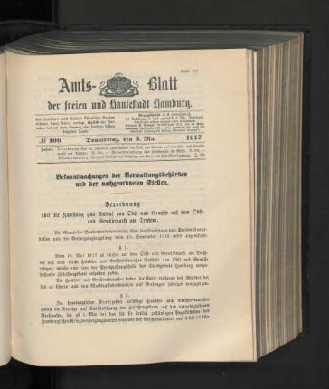No. 109, 3. Mai 1917