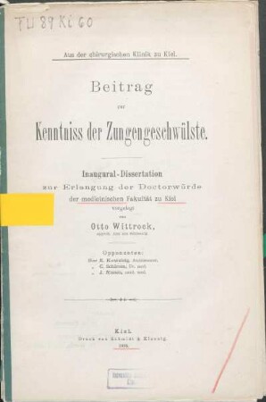 Beitrag zur Kenntniss der Zungengeschwülste