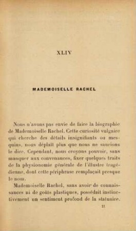 XLIV Mademoiselle Rachel