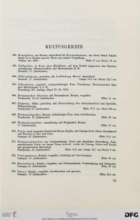 Kultusgeräte (Nr. 462-480b)