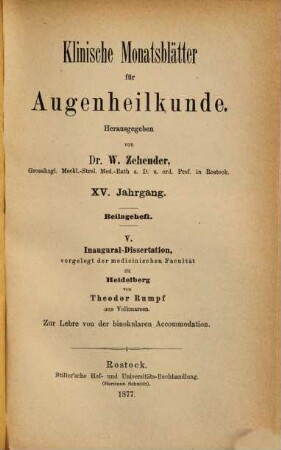 Zur Lehre von der binokularen Accommodation