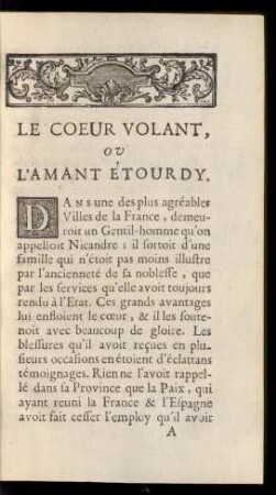 Le Coeur Volant, Ou L'Amant Étourdy
