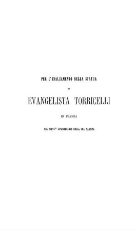 Lettere fin qui inedite di Evangelista Torricelli precedute dalla vita di lui scritta da Giovanni Ghinassi con note e documenti
