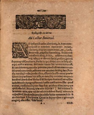 Exercitationum philol. ternarius ... De punctorum vocal. Ebraeorum neque cum literis neque cum verbo Dei scripto coaevitate ...
