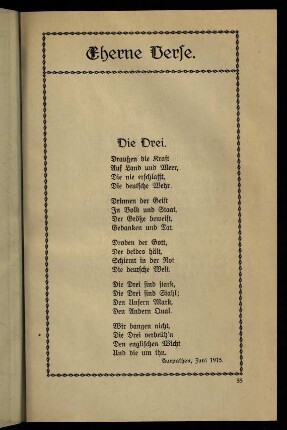 55-72, Eherne Verse