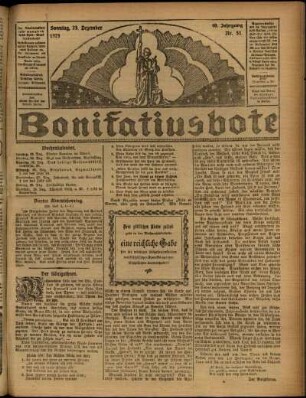 Ausgabe vom Sonntag, den 23. Dezember 1923.