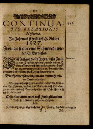 Continuatio Relationis Historicae, Im Jahr nach Christi deß H. Geburt 1527.