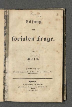 Lösung der socialen Frage