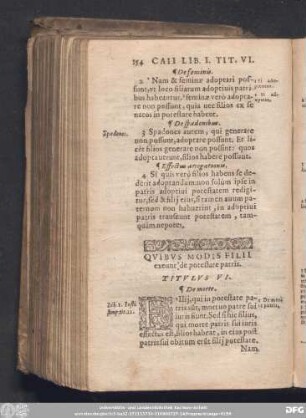 Quibus Modi Filii. exeunt de potestate patris. Titulus VI.