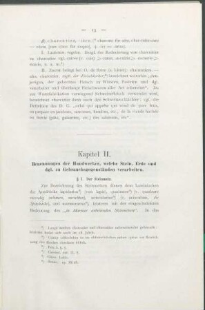 Kapitel II. Benennungen der Handwerker, welche Stein, Erde und dgl. zu Gebrauchsgegenständen verarbeiten.