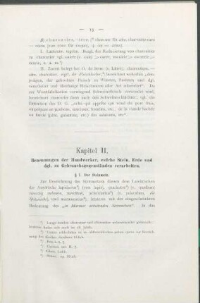 Kapitel II. Benennungen der Handwerker, welche Stein, Erde und dgl. zu Gebrauchsgegenständen verarbeiten.