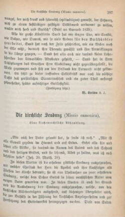 297-316 Die kirchliche Sendung (Missio canonica) : eine kirchenrechtliche Abhandlung