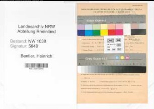 Entnazifizierung Heinrich Bentler , geb. 06.01.1884 (Angestellter)