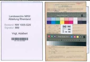 Entnazifizierung Adalbert Vogt , geb. 22.09.1884 (Bahnsekretaer)