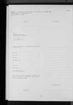 zu der GV vom 2. Januar 1964 i.d.F. der GV vom 1. Oktober 1973 Mitteilung über den Sterbefall gem. II 4