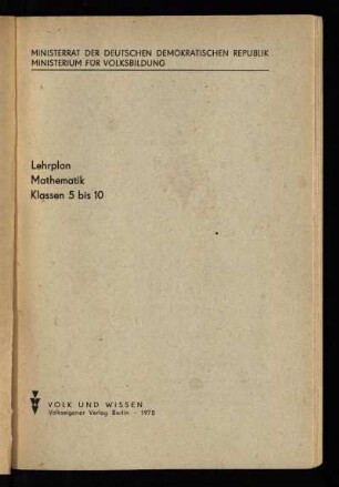 1975: Klassen 5 bis 10