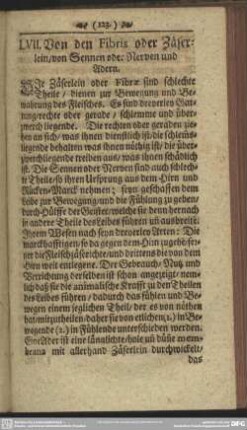 LVII. Von den Fibris oder Zäferlein, von Sennen oder Nerven und Adern