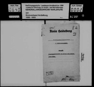 Kostensätze für die Verpflegung von Insassen des polizeilichen Arbeitshaus Kislau