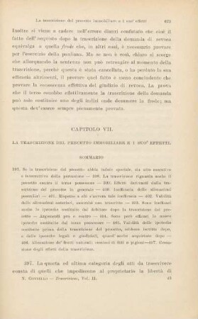 Capitolo VII. La trascrizione del precetto immobiliare e i suo effetti