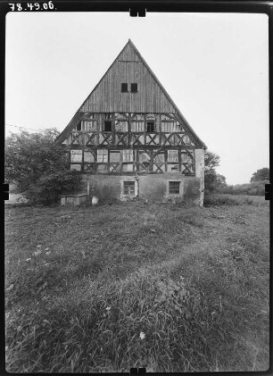 Kleinschirma (Oberschöna-Kleinschirma). Richtergut. Wohnhaus. Giebelansicht