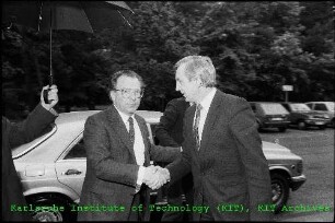 Besuch von Lothar Späth (Ministerpräsident des Landes Baden-Württemberg) am Kernforschungszentrum Karlsruhe (KfK)