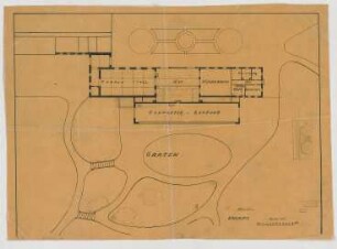 Thiersch, Friedrich von; Glonn (Obb.); Schloss Zinneberg - Altes Schloss - Orangerie (Lageplan, Grundriss)