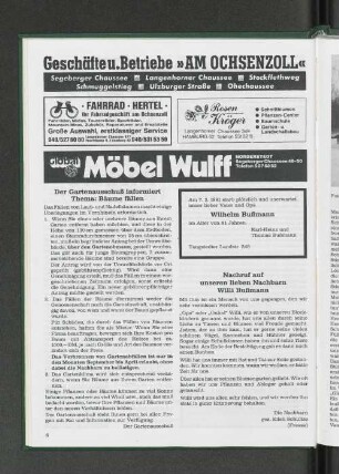 Nachruf auf unseren lieben Nachbarn Willi Bußmann