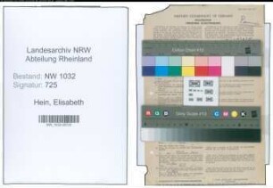 Entnazifizierung Elisabeth Hein , geb. 02.06.1889 ()