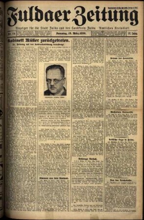Erste Ausgabe vom Samstag, den 29. März 1930.