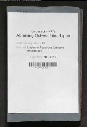 Kommunalwegebau im Amt Schwalenberg - Generalia -, Band 14