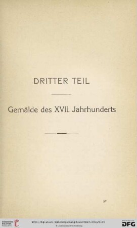 Dritter Teil. Gemälde des XVII. Jahrhunderts
